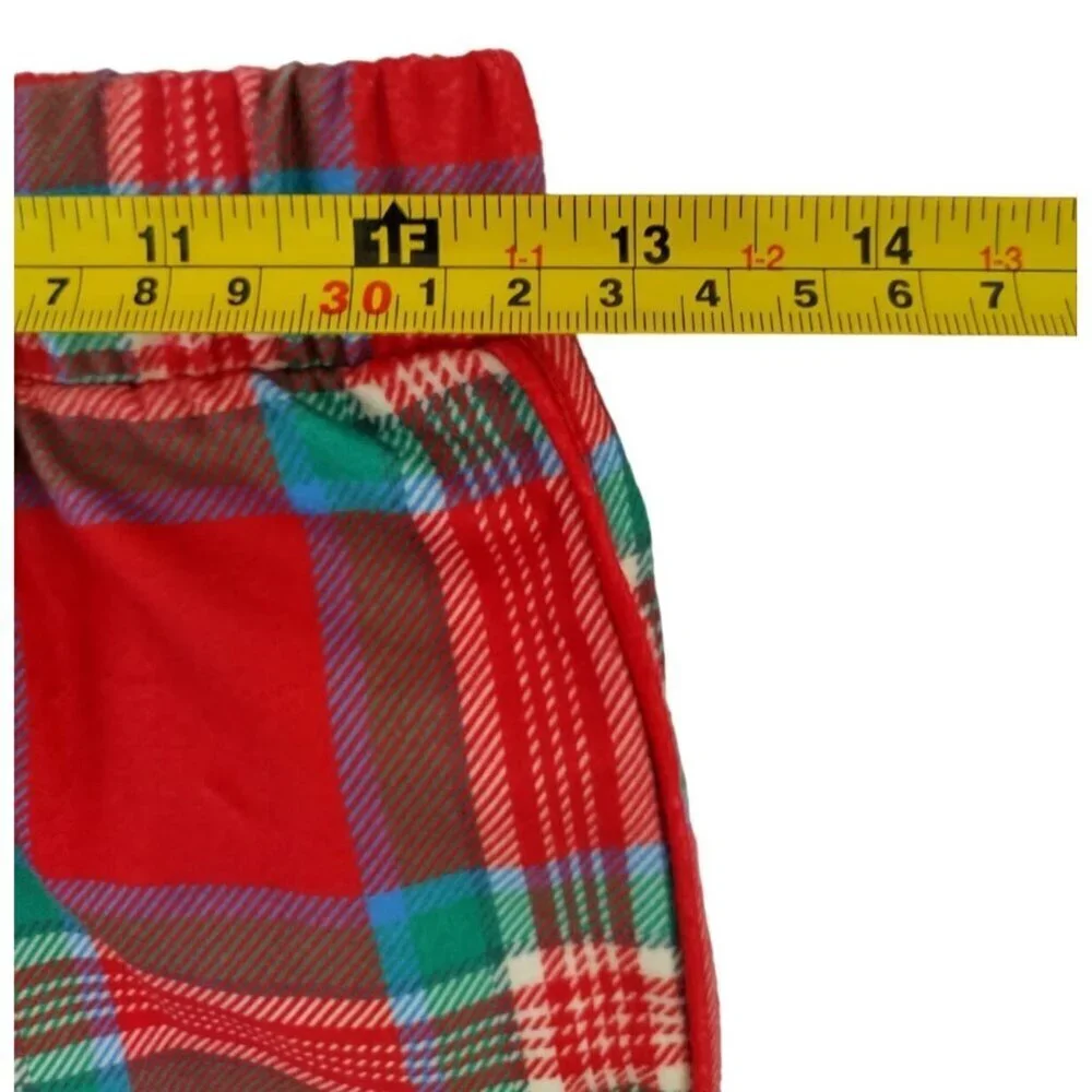 Art Class unisex Plaid Pyjama Set, Flame Resistant, Red & Green Size M (8), NWT